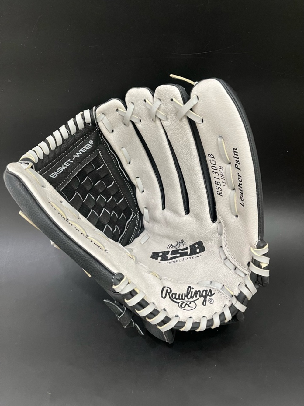 Rawlings 13 inch Softball RSB Glove Black Leather  RSB130GB RHT